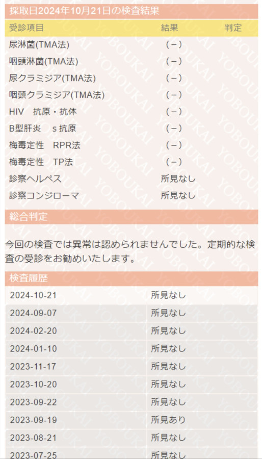 KAIの性病検査証明書