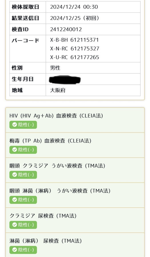 葵の性病検査証明書