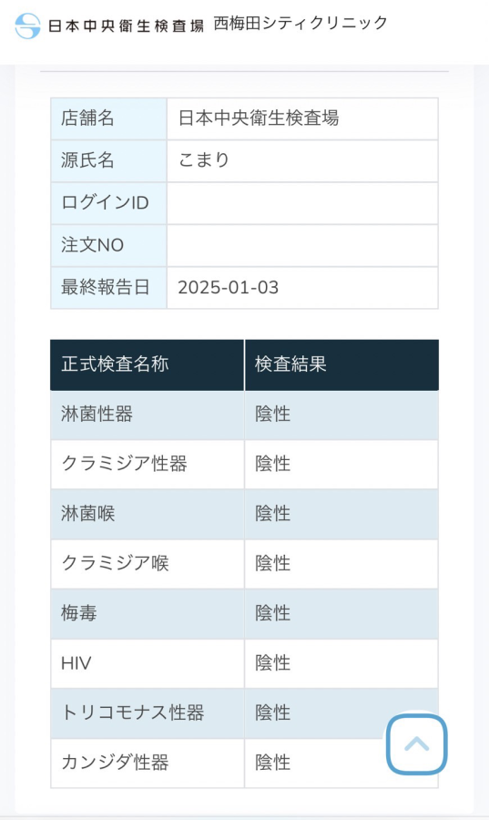 こまりの性病検査証明書