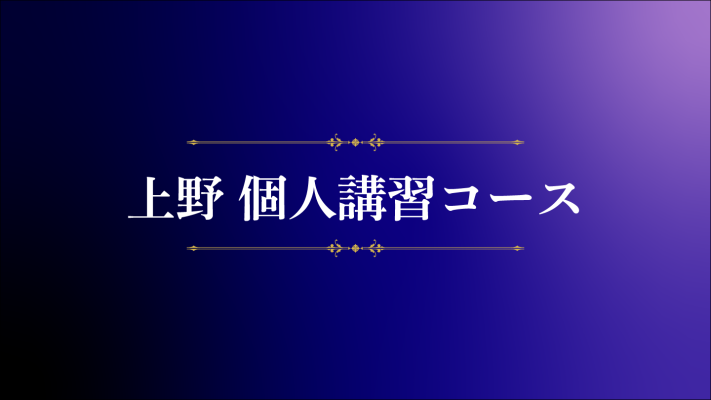 上野個人講習コースのご紹介