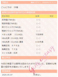〈性病検査報告〉異常ありませんでした！