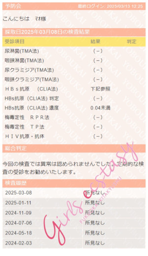 〈性病検査報告〉異常ありませんでした！
