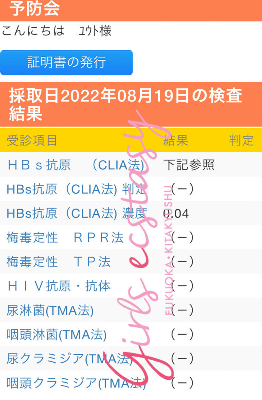 健康診断と性病検査結果