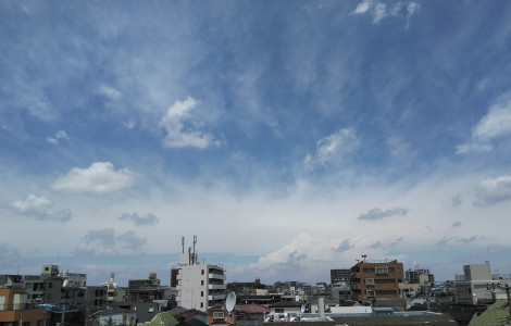 屋上なう