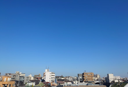 屋上なう