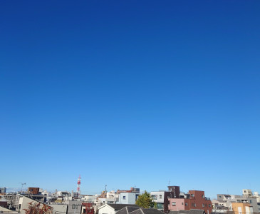 屋上なう
