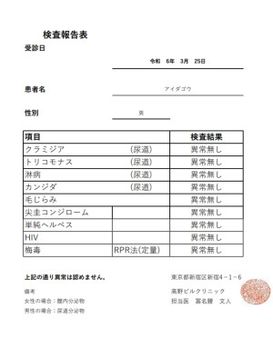 検査結果