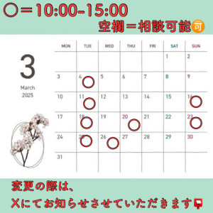 3月予定
