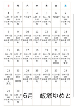 6月のスケジュールと出張のお知らせ