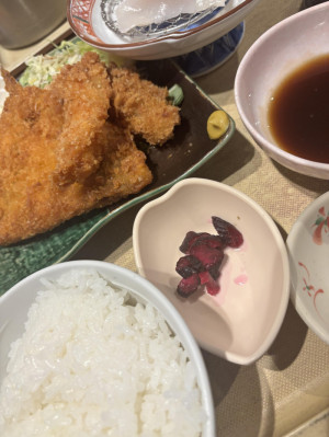 遅めのランチ…アジフライ気分
