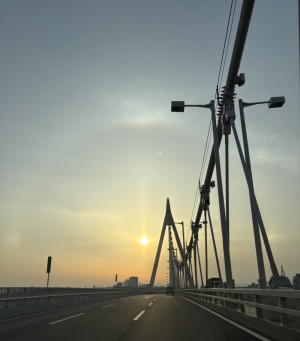 朝日きれー