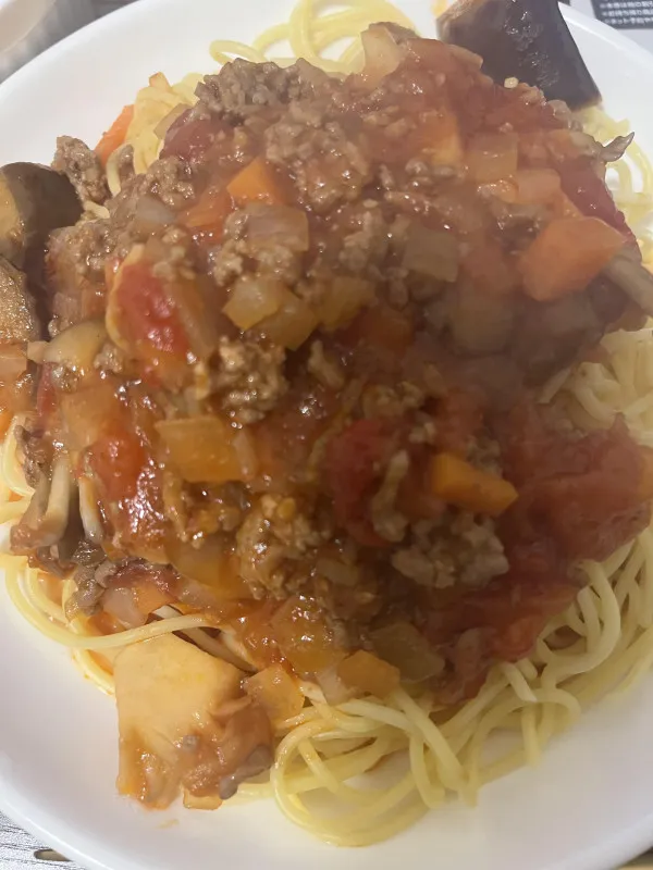 ミートソースパスタ作ってみた！