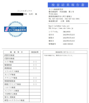 性病検査結果