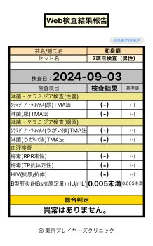 9月の健康ちん断のお知らせ&9月本指名料0円