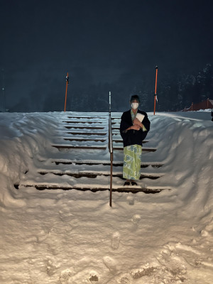 雪×浴衣＝温泉
