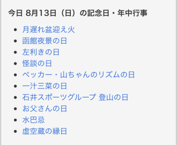 今日は何の日？