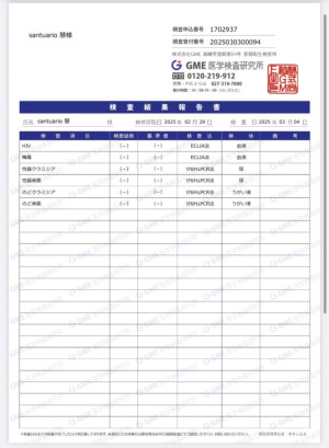 【今月の検査結果】