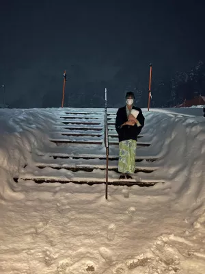 雪×浴衣＝温泉