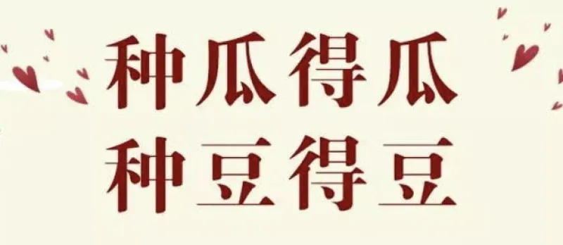 中国諺　「种瓜得瓜、种豆得豆」