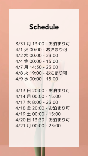 スケジュール