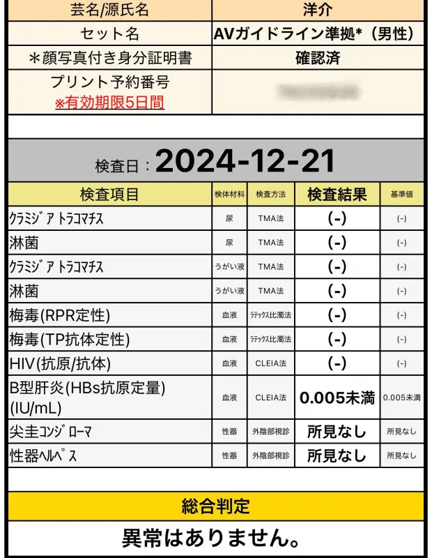 プレイヤーズクリニックさま　検査通過　洋介