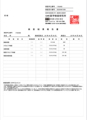 今月も陰性です