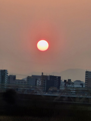 世界の終わりみたいな夕日