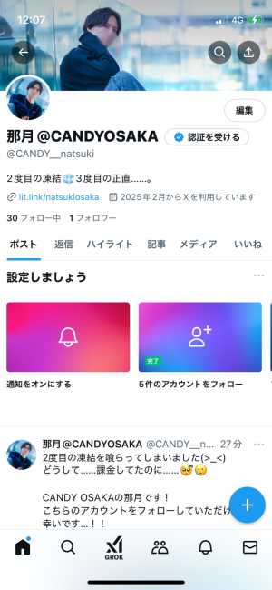 Xがまた凍結（ ; ; ）フォローお願いします（ ; ; ）