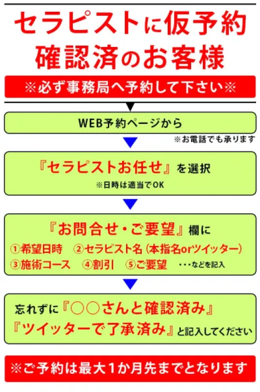 DM等で約束してる場合やスケジュール外の予約に関して