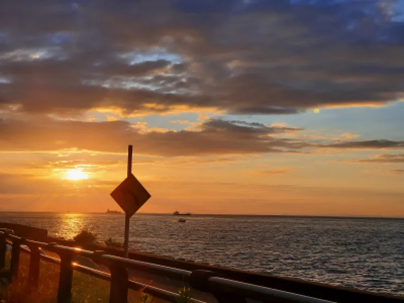 綺麗な夕日?