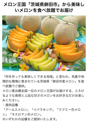 桃、メロン、マンゴーの食べ放題