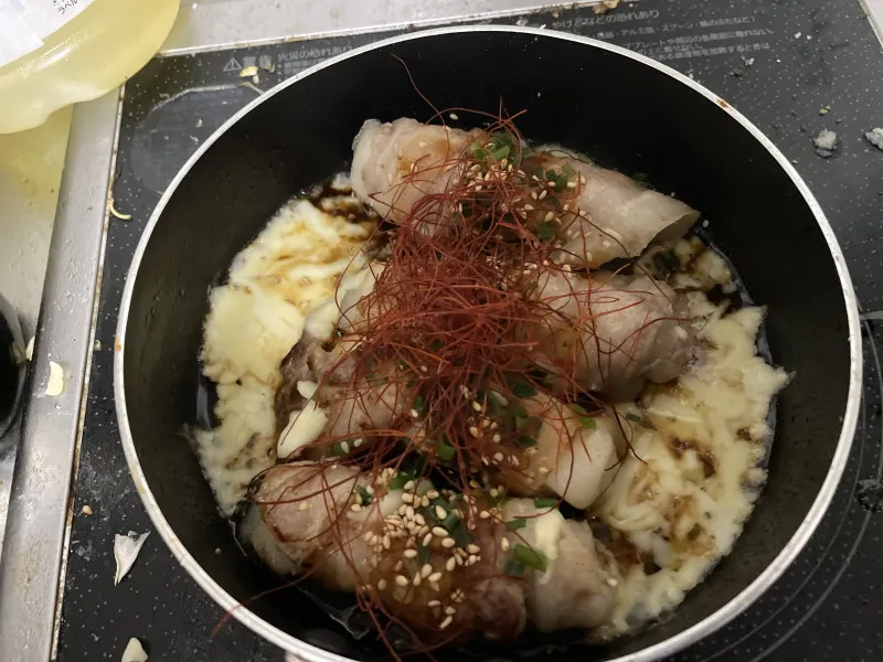 肉巻き餅チーズ焼き