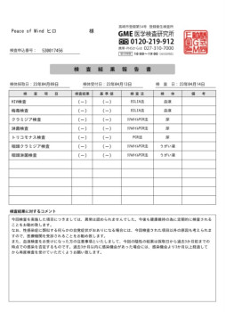 性病検査の結果、異常無しでした！