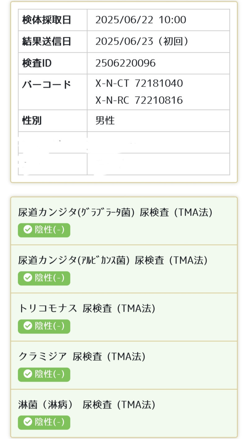 ○検査結果報告