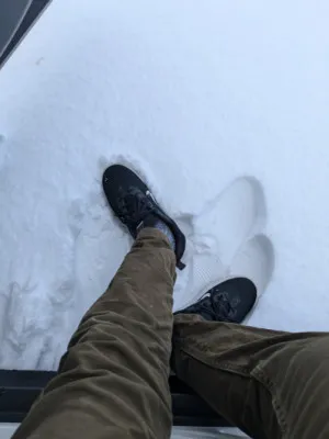 雪に気を付けて下さい?