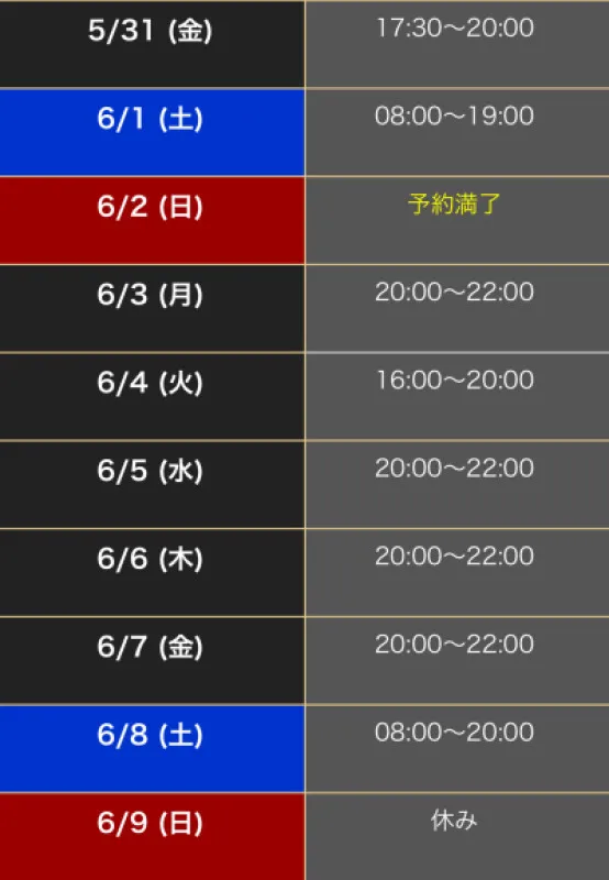 6/1、6/8…