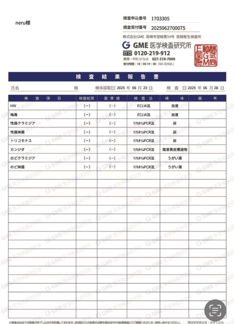 検査結果報告…(^^)
