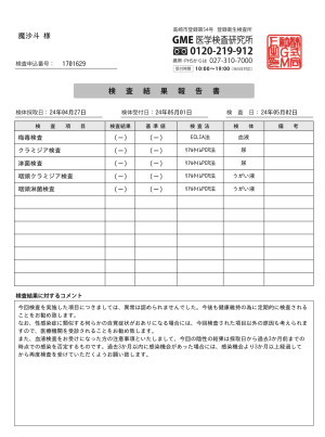 性病検査（まさと）