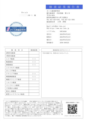  【性病検査結果】