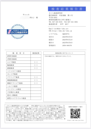 《5月性病検査結果》