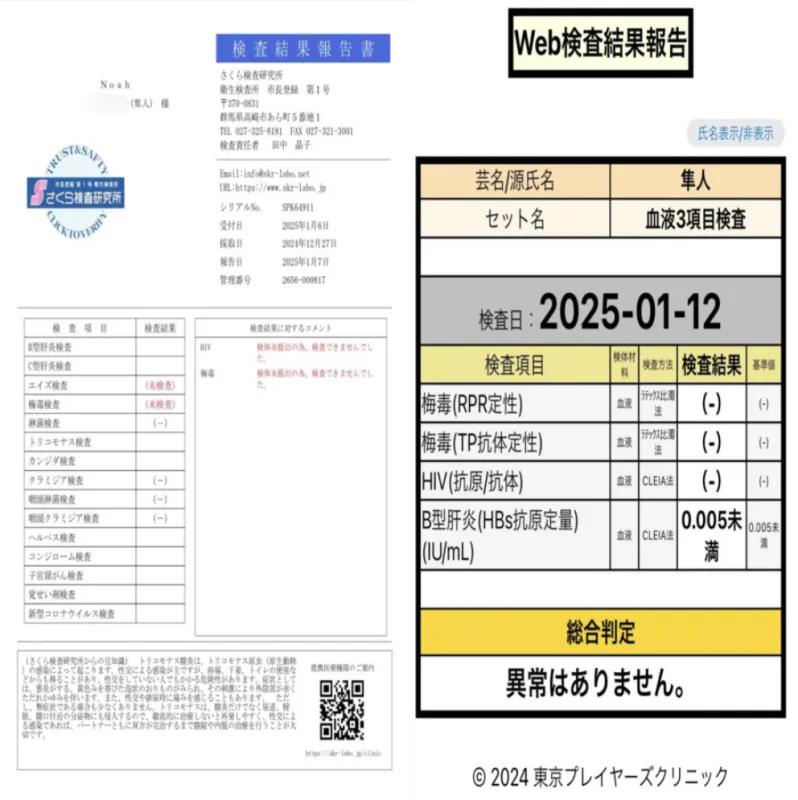 《追加の性病検査結果》