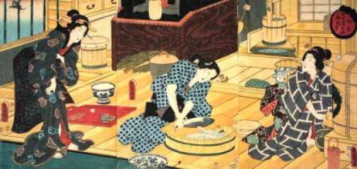 月を見る