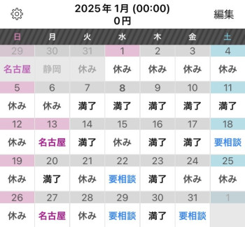 1月シフト