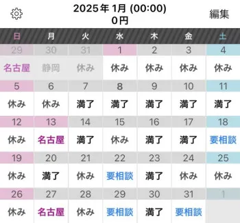 1月シフト