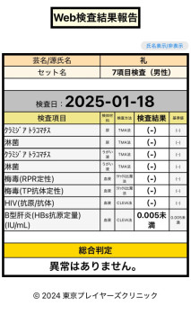 性病検査結果