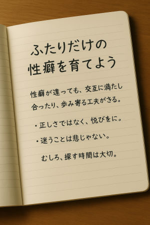 性癖迷子③性癖をパートナーと一緒に育てる