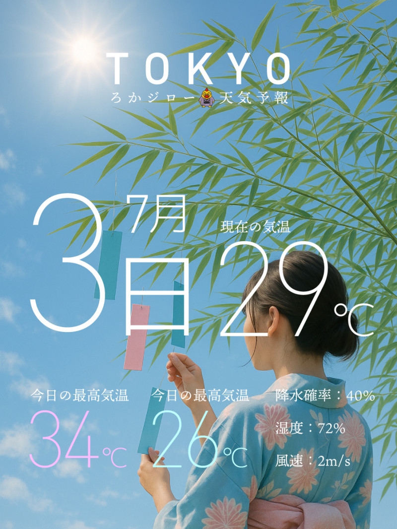 7月3日｜今日は午後から晴れるんですね☀︎