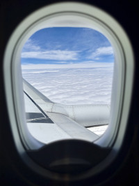 【最近飛行機に乗ることが多かったせいです。】