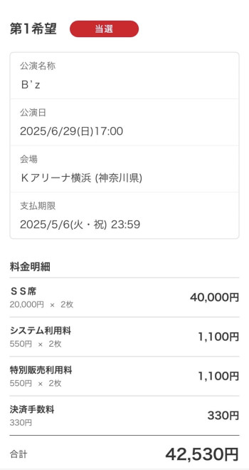 今年は豪運（母にサプライズ）