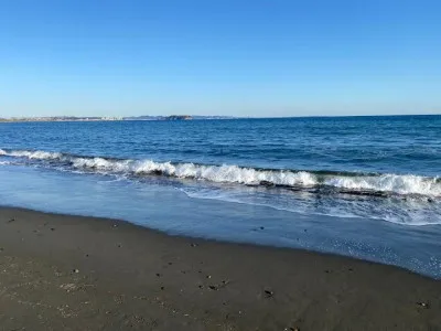 砂浜を散歩していると